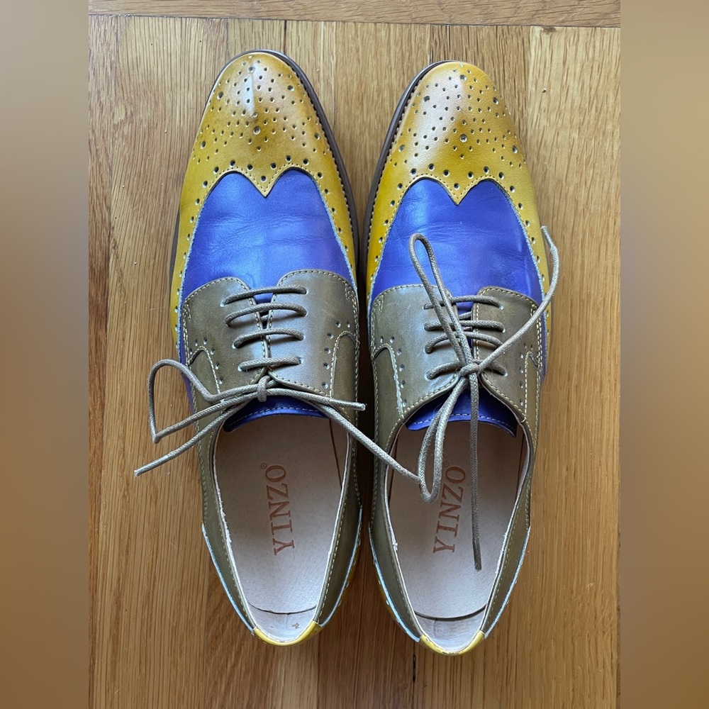 Women’s Leather Oxford Shoes. A little more purple than the picture shows.